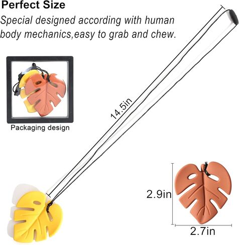 2Pcs Leaf Silicone Necklaces - Emotional Calming Supplies,Silicone Sensory Necklaces,Reduce Fidgeting Necklace in Saudi Arabia