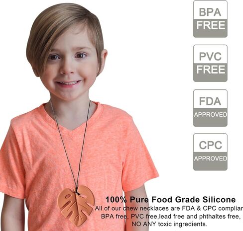 2Pcs Leaf Silicone Necklaces - Emotional Calming Supplies,Silicone Sensory Necklaces,Reduce Fidgeting Necklace in Saudi Arabia
