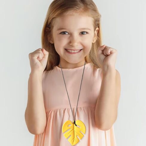 2Pcs Leaf Silicone Necklaces - Emotional Calming Supplies,Silicone Sensory Necklaces,Reduce Fidgeting Necklace in Saudi Arabia