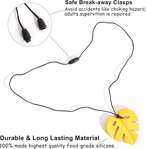 2Pcs Leaf Silicone Necklaces - Emotional Calming Supplies,Silicone Sensory Necklaces,Reduce Fidgeting Necklace in Saudi Arabia