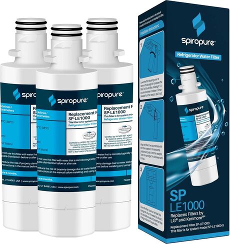 SpiroPure SP-LE1000 NSF Certified Refrigerator Water Filter Replacement for LT1000P, ADQ747935, MDJ64844601, 9980, ADQ74793501, ADQ74793502, 46-9980, LT1000P-3 (1 Pack) in Saudi Arabia