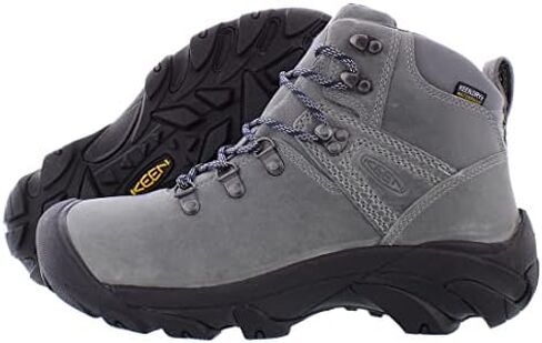KEEN Men's Pyrenees Mid Height Waterproof Leather Hiking Boot, Drizzle/Black Iris, 13 in Saudi Arabia