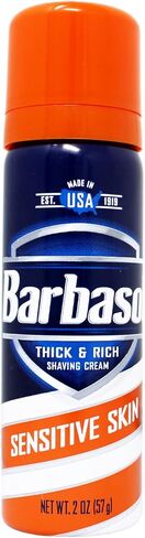 Barbasol Sensitive Skin Thick and Rich Shaving Cream for Men, Travel Size, TSA Approved, 2 oz. (Pack of 24) in Kuwait