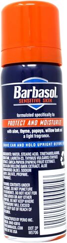 Barbasol Sensitive Skin Thick and Rich Shaving Cream for Men, Travel Size, TSA Approved, 2 oz. (Pack of 24) in Kuwait