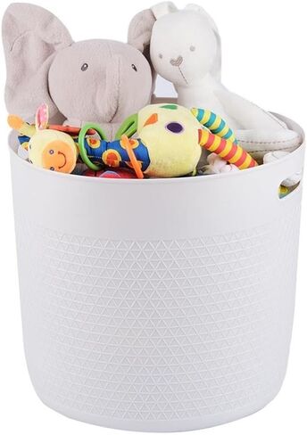 Storage Basket | Laundry Basket | Storage Organizer, 27 Liter, Set of 2, Off White in Saudi Arabia