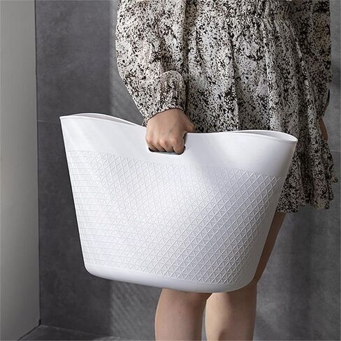 Storage Basket | Laundry Basket | Storage Organizer, 27 Liter, Set of 2, Off White in Saudi Arabia