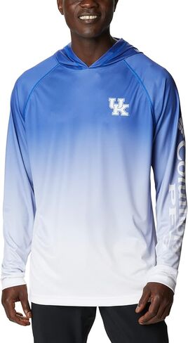 Columbia Men's Collegiate Super Terminal Tackle Hoodie, FLA - Azul Gradient Print, Large in Saudi Arabia