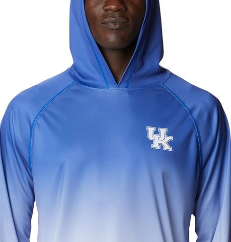 Columbia Men's Collegiate Super Terminal Tackle Hoodie, FLA - Azul Gradient Print, Large in Saudi Arabia