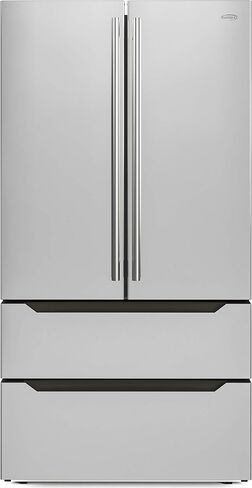 KoolMore RS-FR22 عمق عداد 22.5 قدم مكعب ثلاجة بباب فرنسي مع صانع ثلج أوتوماتيكي ثلاجة من الفولاذ المقاوم للصدأ، فضي in Saudi Arabia