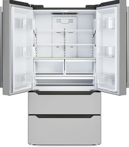 KoolMore RS-FR22 عمق عداد 22.5 قدم مكعب ثلاجة بباب فرنسي مع صانع ثلج أوتوماتيكي ثلاجة من الفولاذ المقاوم للصدأ، فضي in Saudi Arabia