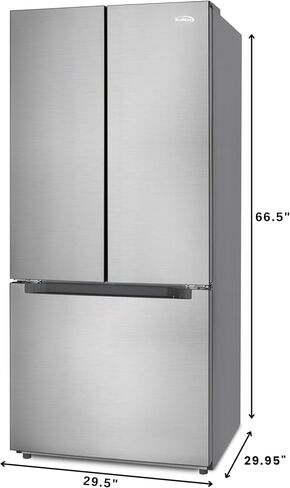 KoolMore RS-FR22 Counter Depth 22.5 Cu.Ft French Door Refrigerator with Automatic Ice Maker Stainless-Steel Fridge, Silver in Kuwait
