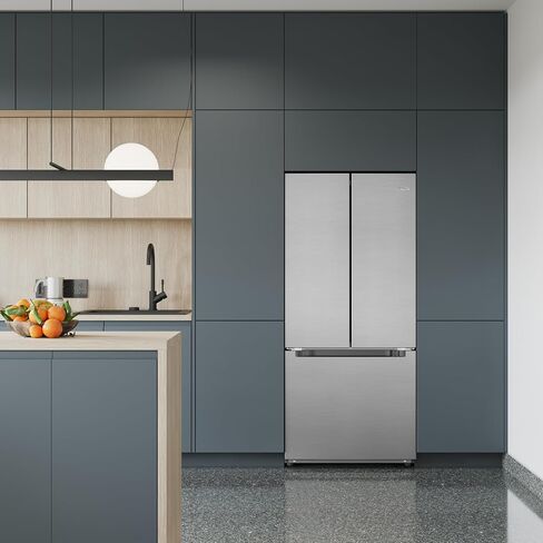 KoolMore RS-FR22 Counter Depth 22.5 Cu.Ft French Door Refrigerator with Automatic Ice Maker Stainless-Steel Fridge, Silver in Kuwait