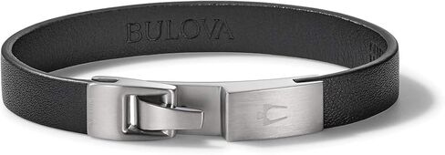 Bulova Men's Classic Brown Leather Single-Wrap Bracelet with Brushed Gold-Tone Stainless Steel Hook Clasp , Size: Large, Style: J97B004L in Saudi Arabia