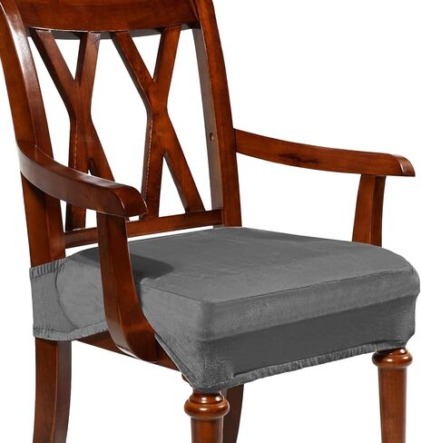 Havawish Large Velvet Dining Room Chair Seat Covers with Armrest Dining Chair Slip Covers Protectors (Black) in Saudi Arabia