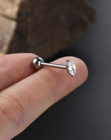 Jewseen G23 Titanium Longan Ring 14G CLAY CZ LOCHENT JOWNGINGWERGLY JOWNGLING LANFARCLING LACRALLING BARDEL in Saudi Arabia