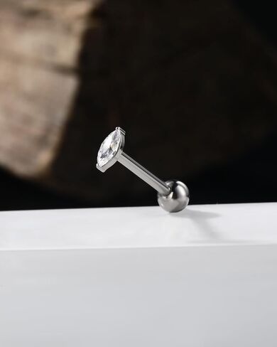Jewseen G23 Titanium Longan Ring 14G CLAY CZ LOCHENT JOWNGINGWERGLY JOWNGLING LANFARCLING LACRALLING BARDEL in Saudi Arabia
