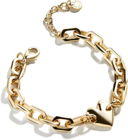 Leah Love Bracelet for Women - Chunky Gold-Plated Chain with Puffy Heart in Kuwait