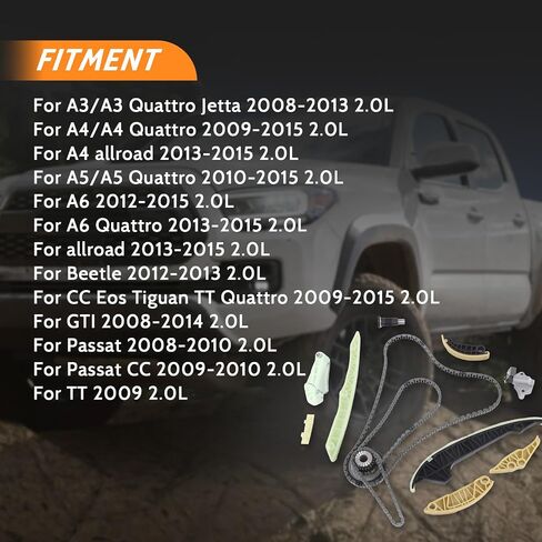مجموعة سلسلة توقيت المحرك 06K109158AA 06H109467L لعام 2008-2013 A3 A4 A5 A6 Q5 2.0T TFSI EOS GTI 2.0L L4 فقط in Kuwait
