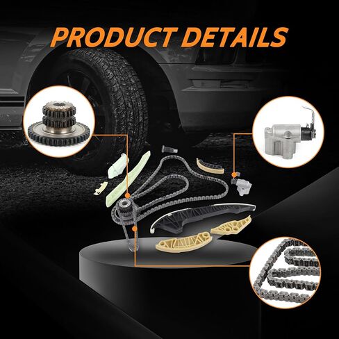 مجموعة سلسلة توقيت المحرك 06K109158AA 06H109467L لعام 2008-2013 A3 A4 A5 A6 Q5 2.0T TFSI EOS GTI 2.0L L4 فقط in Kuwait