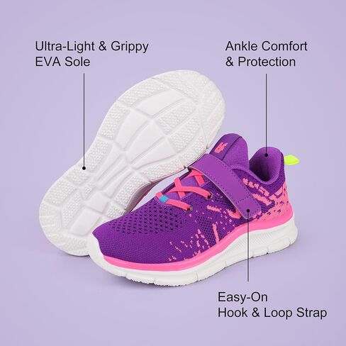 Tobfis Boys Girls Kids Arch Support Strap Athletic Running Tennis School Shoes Breathable Walking Sneakers Better for Flat Feet (Toddler/Little/Big Kid) in Saudi Arabia