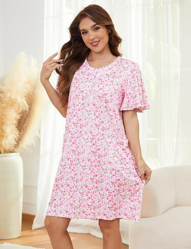 Hospital Gowns for Women Open Back Tear Away Snap Post Shoulder Surgery Short Sleeve Adaptive Clothing Nightgown in Saudi Arabia