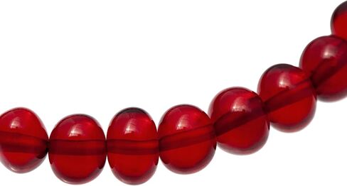 Amber by Mazukna - Red Amber Bracelet for Adults 6.7" - Polished Cube Beads on Stretchable Elastic Band - Handmade Gemstone Jewelry - Garnet Color in Saudi Arabia