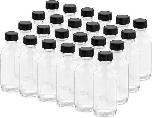 4OZ Small Glass Bottles with Lids and Funnels, 120ml Boston Round Glass Bottles, Leak Proof Mini Travel Bottles, Perfect for Diy Essential Oils, Hot Sauce and Juices, 6 Pack Clear in Saudi Arabia