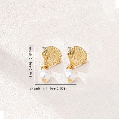 Starfish Shell Earrings Beach Jewelry for Women Lightweight Elegant Pearl Drop SeaShell Beach Earrings with Nautical Charm for Summer Vacations Coastal Accessories in Saudi Arabia