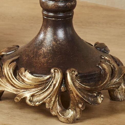 Vina Elegante Victorian Style Gold Candleholders | Traditional Centerpiece Decor with Acanthus Leaves Design | Holds Pillar or Taper Candles in Saudi Arabia