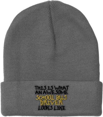 Custom Beanies for Men Bus School Driver Awesome Embroidery Winter Hats for Women Acrylic Skull Cap 1 Size in Saudi Arabia