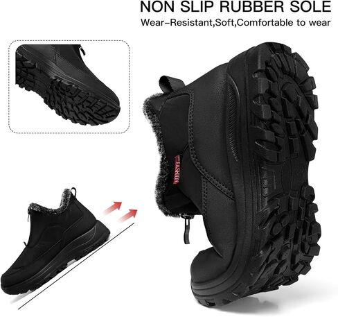 TEMOFON Winter Snow Boots for Women: Waterproof Warm Fur Lined Walking Outdoor Ankle Booties Slip on Snow Shoes Size 5-12 in Saudi Arabia