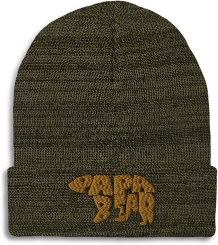Beanies for Men Papa Bear Embroidery Dad Papa Winter Hats for Women Acrylic Skull Cap 1 Size in Saudi Arabia