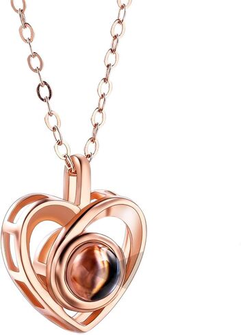 OTXIXTO Personalized Projection Picture Pendant 925 Sterling Silver Necklace Heart-Shaped Pendant Birthday Anniversary Jewelry Gifts for Her/Women/Mom/Girlfriend in Saudi Arabia