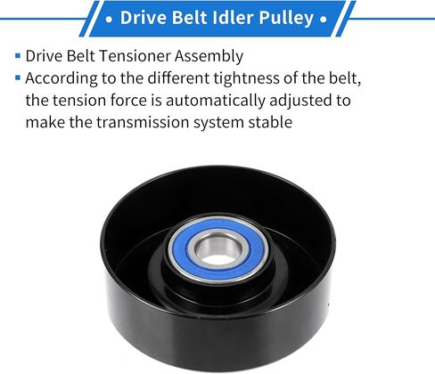 1 Pc Drive Belt Idler Pulley for Ford F-250 F-350 E-250 2002-2014 Iron Black Serpentine Tensioner Pulley Idler in Saudi Arabia