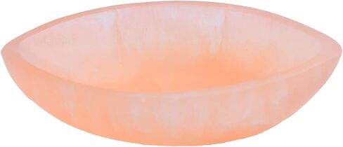 AMOYSTONE Natural Selenite Bowl Large Round Shaped Crystal Bowl 5.5" Selenite Charging Station Extra Large for Charging Cleansing Crystal Jewelry in Kuwait