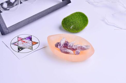AMOYSTONE Natural Selenite Bowl Large Round Shaped Crystal Bowl 5.5" Selenite Charging Station Extra Large for Charging Cleansing Crystal Jewelry in Kuwait