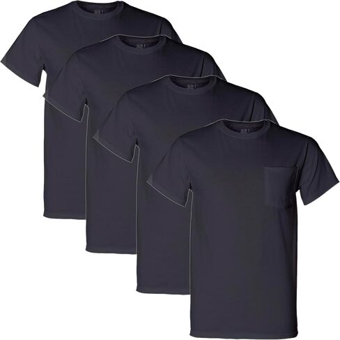 Fruit of the Loom Men's Pocket Crew Neck T-Shirt - 3X-Large - Heather Gray (Pack of 4) in Saudi Arabia