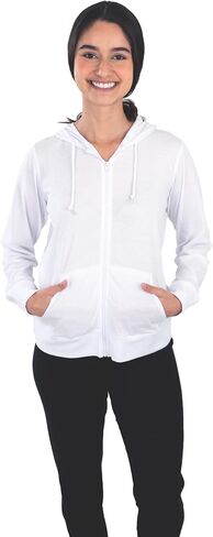 Cottonhood Lightweight Hoodies for Women, Zip Up Hoodie – Soft Jersey Long Sleeve, Hooded Sweatshirt in Saudi Arabia