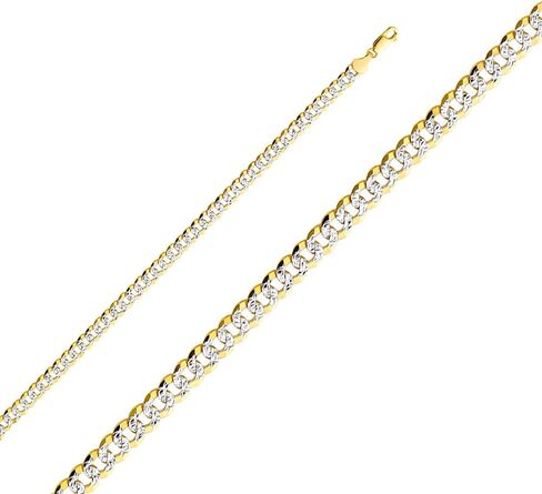Wellingsale 14K Solid Gold Cuban Link Curb Chains (Select Options) in Saudi Arabia