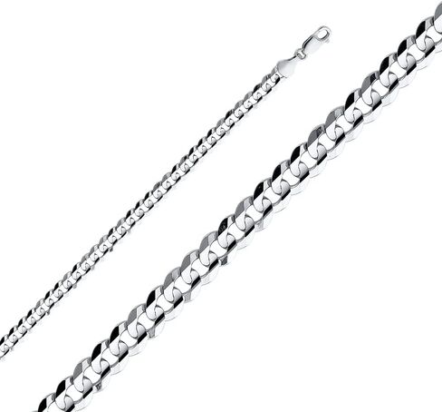 Wellingsale 14K Solid Gold Cuban Link Curb Chains (Select Options) in Saudi Arabia