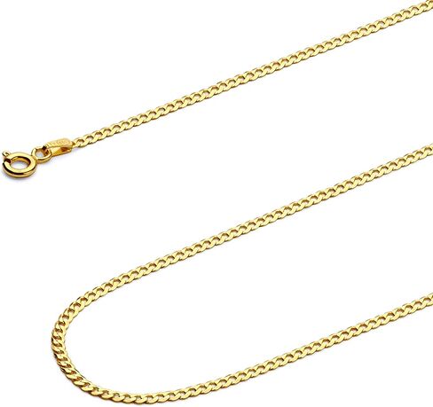 Wellingsale 14K Solid Gold Cuban Link Curb Chains (Select Options) in Saudi Arabia