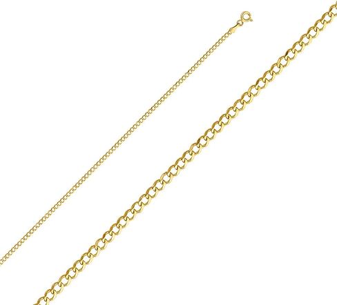 Wellingsale 14K Solid Gold Cuban Link Curb Chains (Select Options) in Saudi Arabia