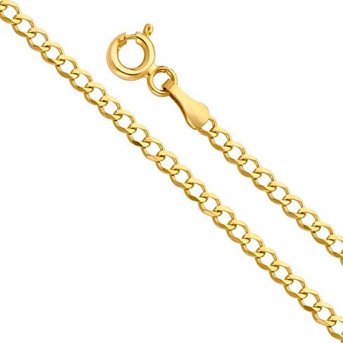 Wellingsale 14K Solid Gold Cuban Link Curb Chains (Select Options) in Saudi Arabia