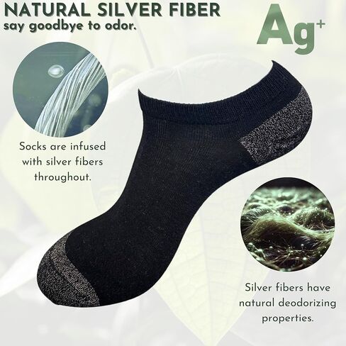 Silver Fiber Ankle Socks for Men & Women – Breathable, Stretch-Comfort Low Cut Socks for Daily, Travel in Saudi Arabia
