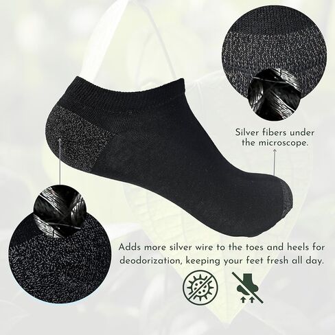 Silver Fiber Ankle Socks for Men & Women – Breathable, Stretch-Comfort Low Cut Socks for Daily, Travel in Saudi Arabia