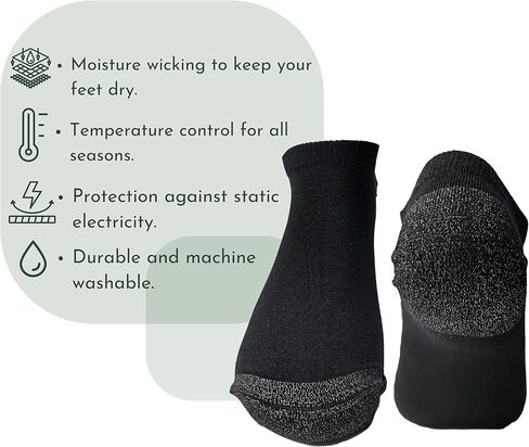 Silver Fiber Ankle Socks for Men & Women – Breathable, Stretch-Comfort Low Cut Socks for Daily, Travel in Saudi Arabia