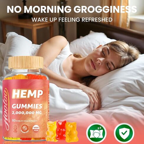 Hooloo Homp Hemp Gummies للبالغين - فاعلية عالية 2،000.000 ملغ ، 100 ٪ طبيعية طبيعية نقية السكر الحرة الفواكه القنب ، مصنوعة في الولايات المتحدة الأمريكية in Kuwait
