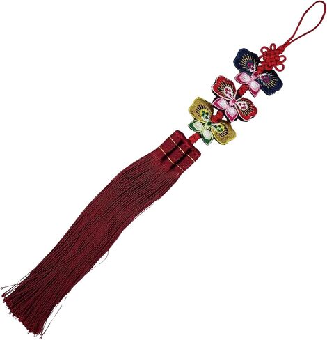Three-Tier Butterfly Norigae - Traditional Korean Hanbok Tassel Charm - Long Decorative Accessory (Light Pink) in Kuwait
