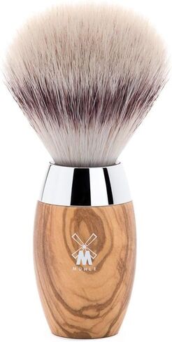 MÜHLE KOSMO Olive Wood Silvertip Fiber Shaving Brush - Synthetic Luxury Shave Brush for Men, Rich Lather in Kuwait