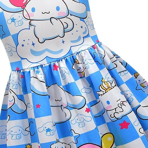 Girls Princess Dress Cute Cartoon Ruffle Sleeve Dresses Kids Summer Casual Playwear Outfit in Saudi Arabia